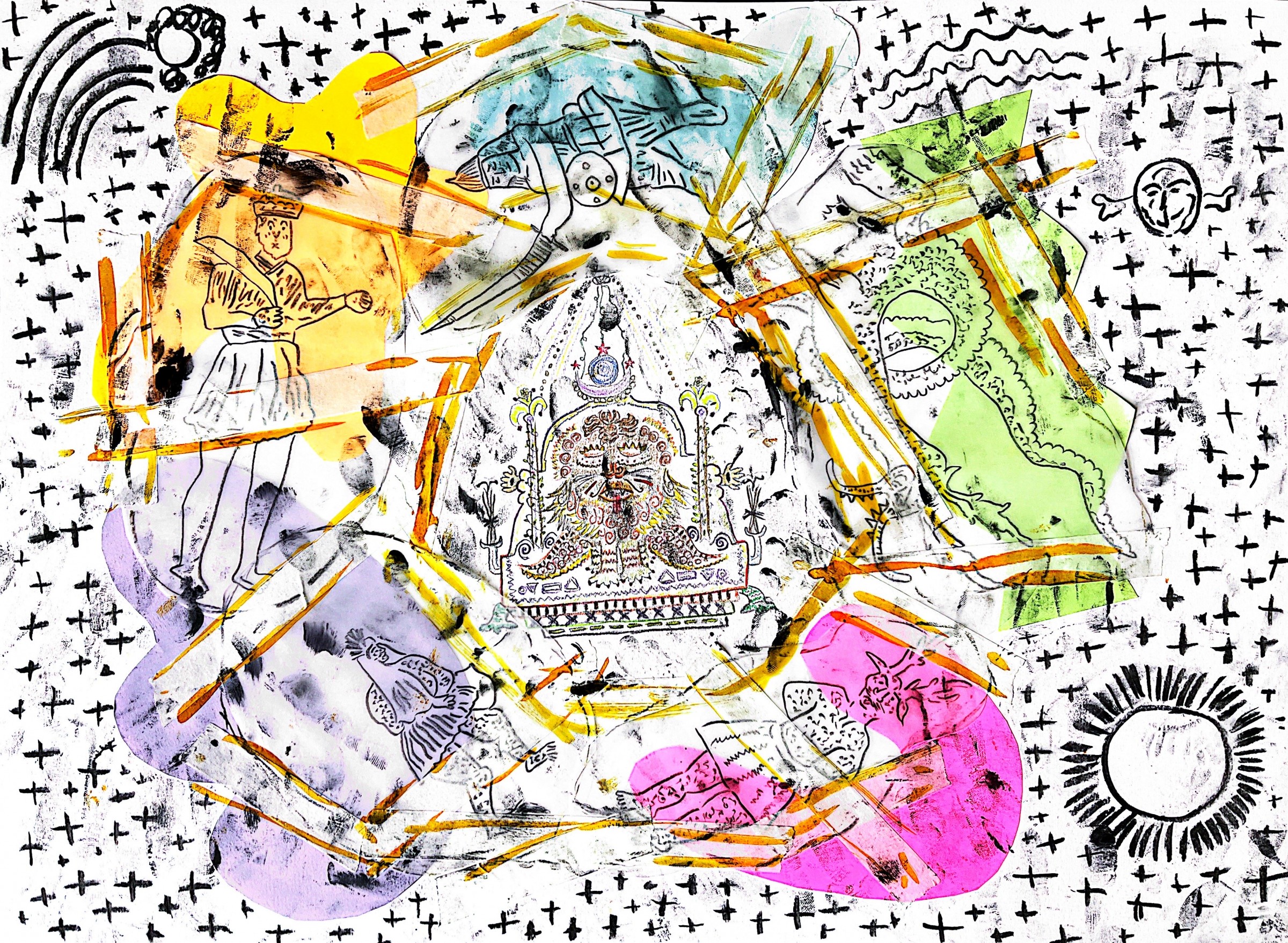 A mixed media collage by Ashkan Sepahvand, 2023